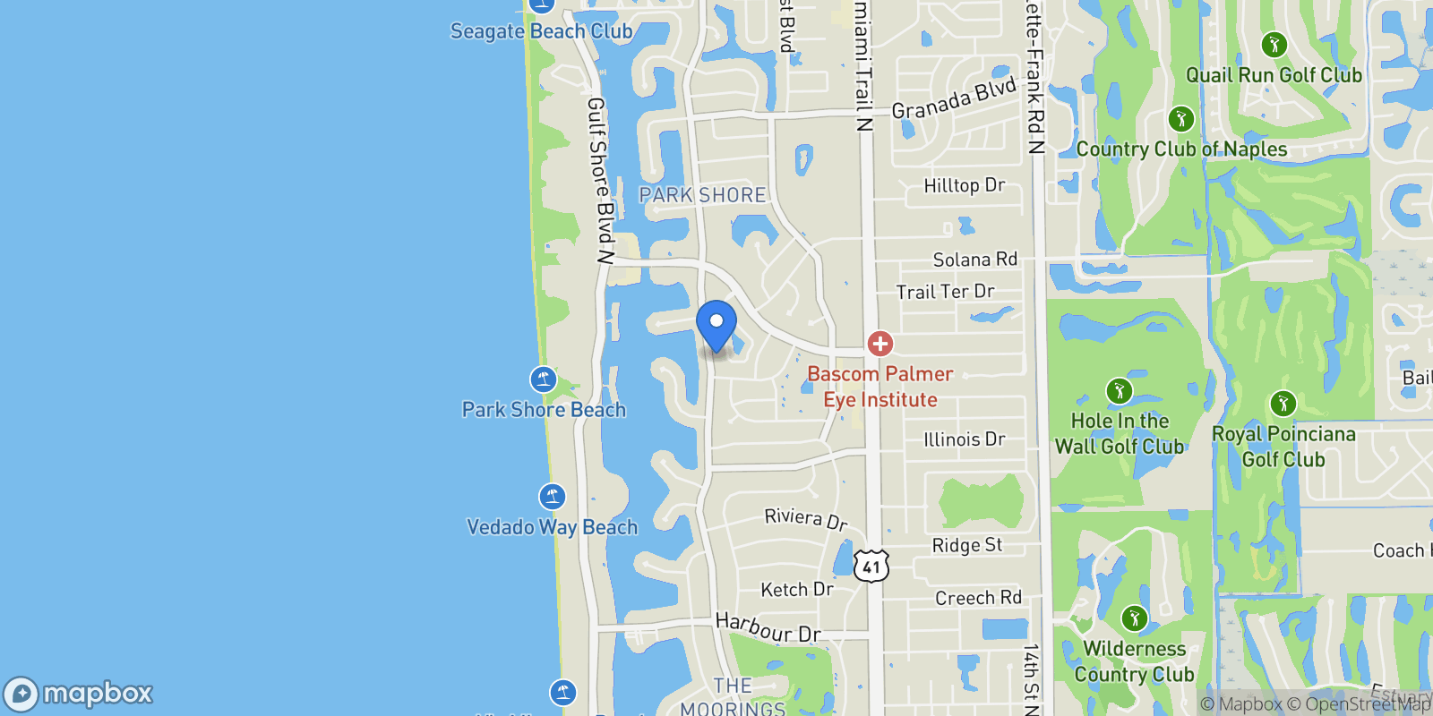 Map showing 3840 CRAYTON RD, Naples, FL, 34103, USA, Naples, Florida, United States.
