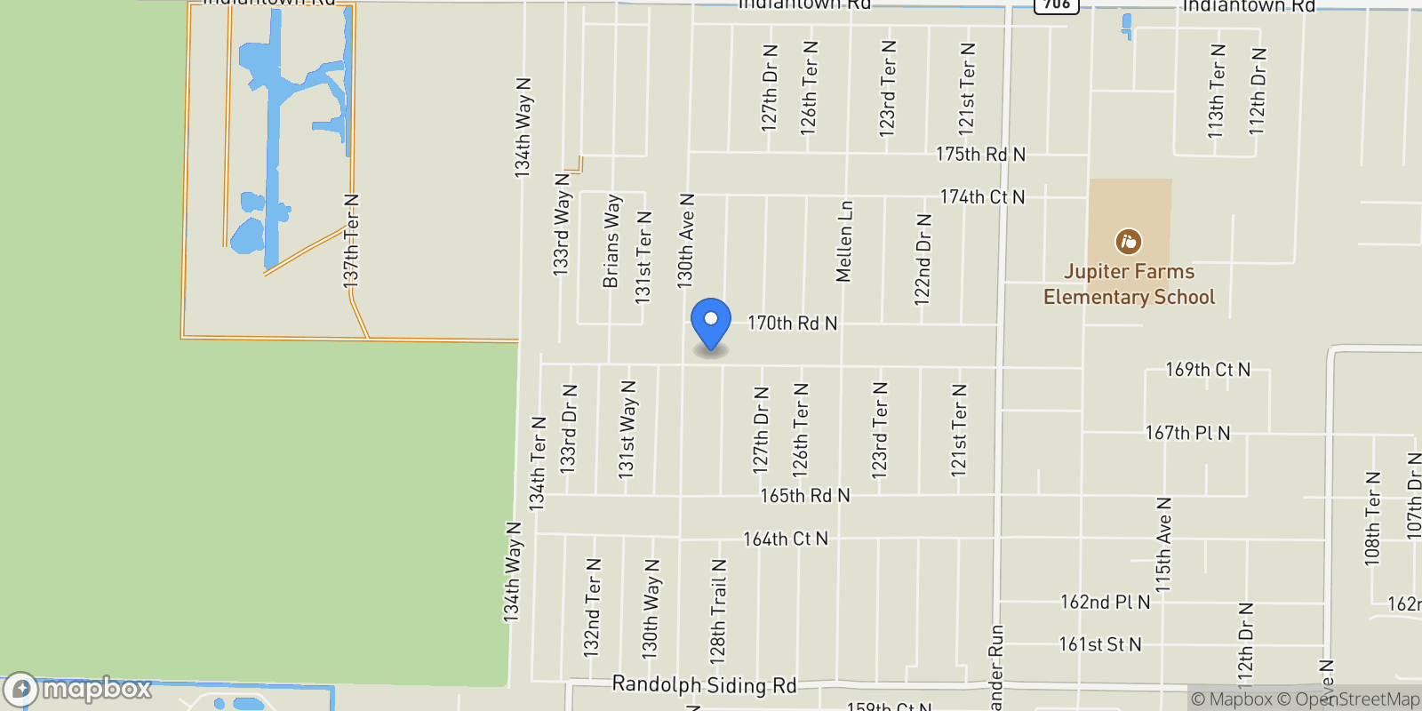 Map showing 12913 169th Court N, Jupiter, FL, 33478, USA, Jupiter Island, Florida, United States.