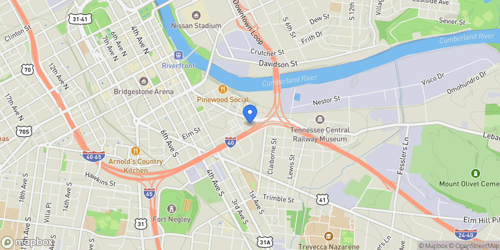 Map showing 65 Lindsley Ave 513, Nashville, Tennessee, United States.