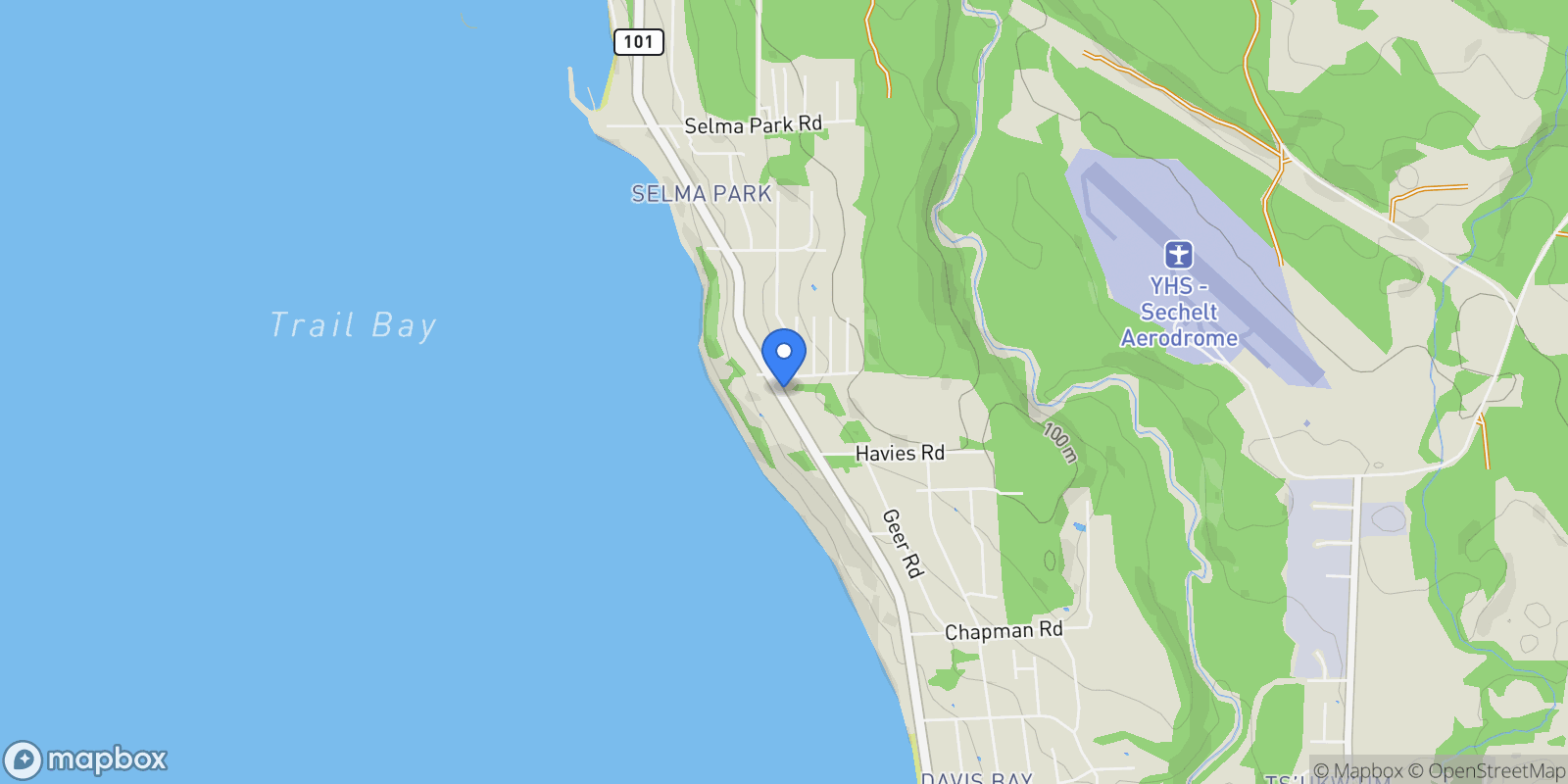 Map showing 5080 Sunshine Coast Highway, Sechelt, BC V7Z 0G6, Sechelt, British Columbia, Canada.