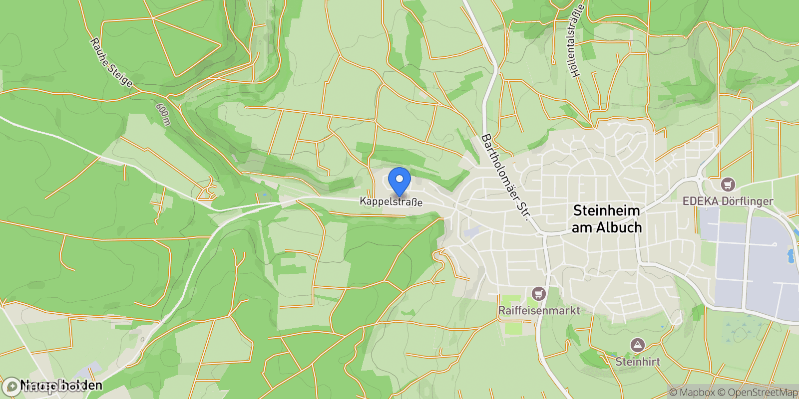 Map showing Steinheim am Albuch, Baden-Württemberg, Germany.