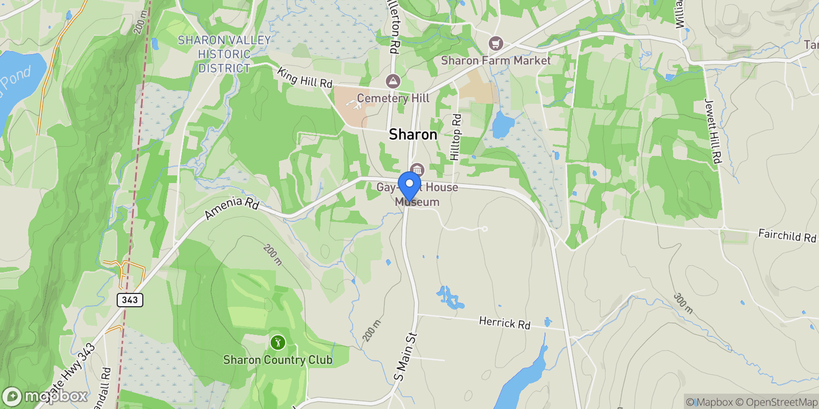 Map showing 1 Great Elm Drive, #1, Sharon, CT, 06069, USA, Sharon, Connecticut, United States.