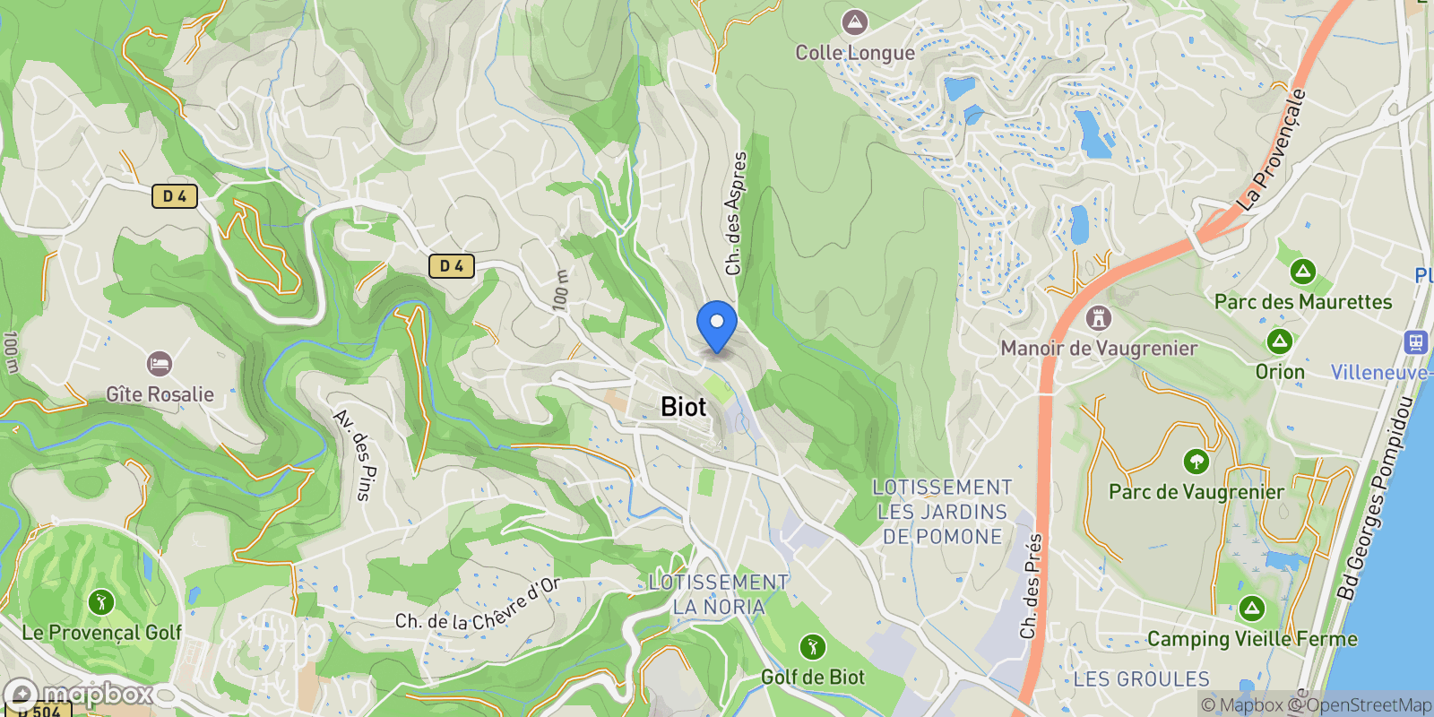 Map showing Biot, Provence-Alpes-Côte d'Azur, France.