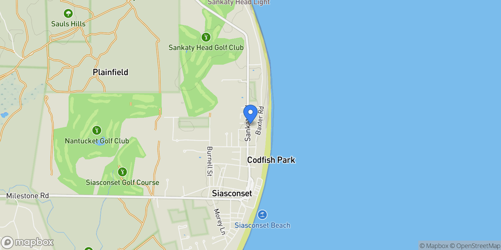 Map showing 35 Sankaty Road, Nantucket, MA, 02564, USA, Nantucket, Massachusetts, United States.
