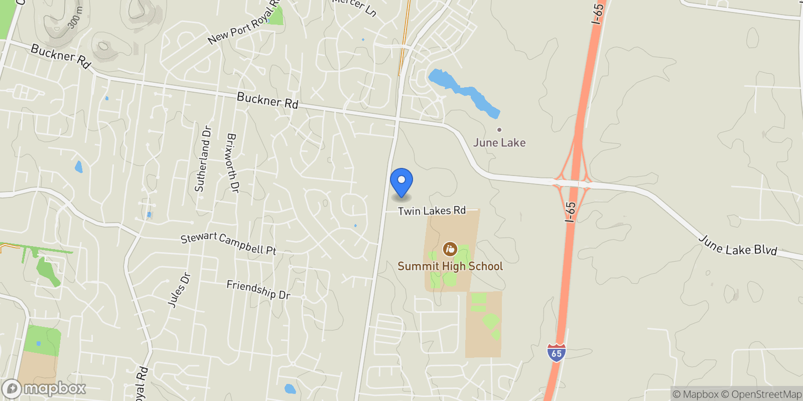 Map showing 107 Cardiff Dr, Thompson's Station, Tennessee, United States.