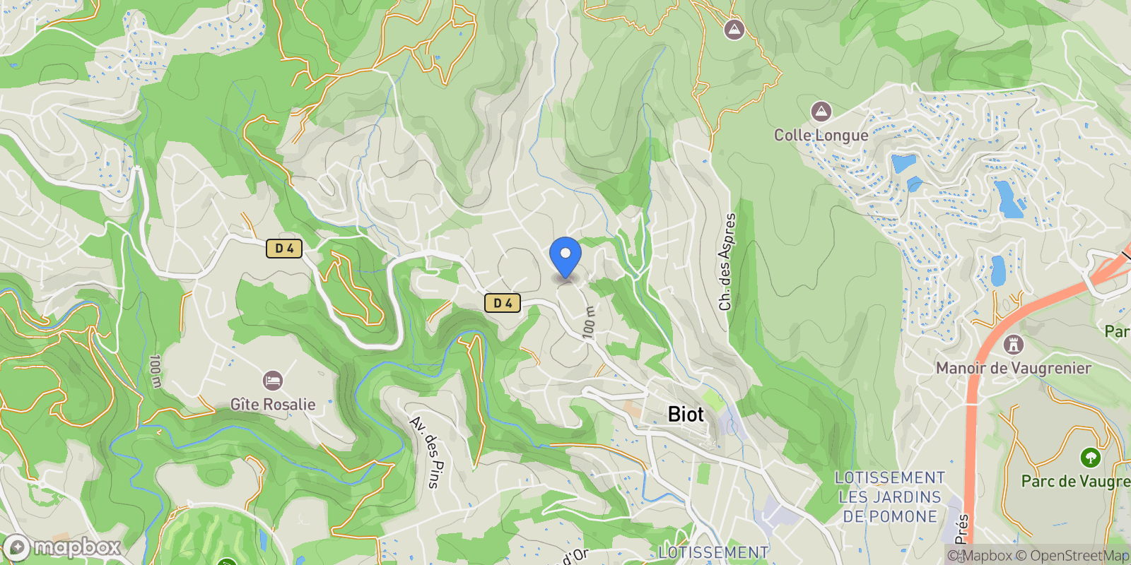 Map showing Biot, Provence-Alpes-Côte d'Azur, France.