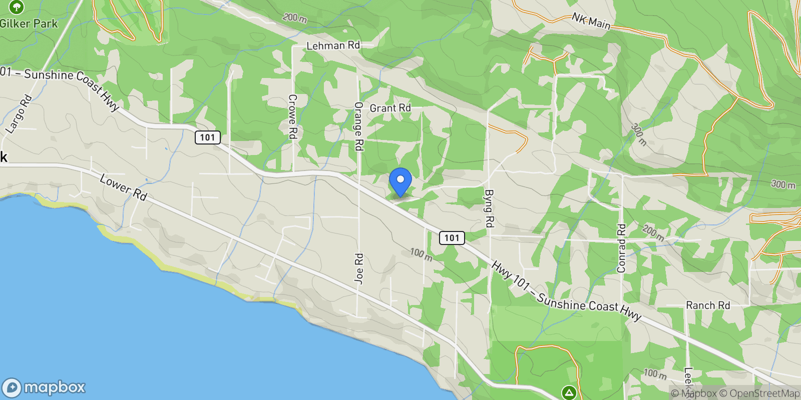 Map showing 2440 Sunshine Coast Highway, Roberts Creek, BC V0N 2W5, Roberts Creek, British Columbia, Canada.