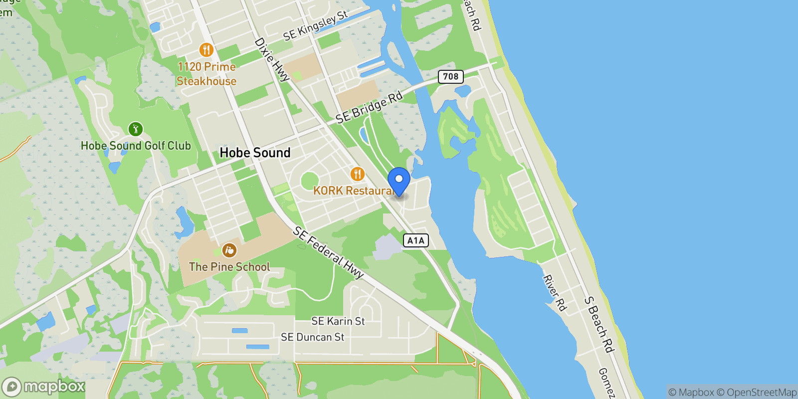 Map showing 12165 SE Nassau Street, Hobe Sound, FL, 33455, USA, Hobe Sound, Florida, United States.