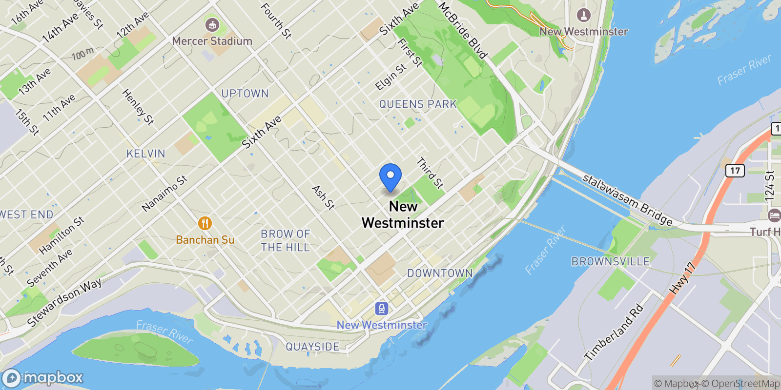Map showing 505 Queens Avenue, New Westminster, BC V3L 1K2, New Westminster, British Columbia, Canada.