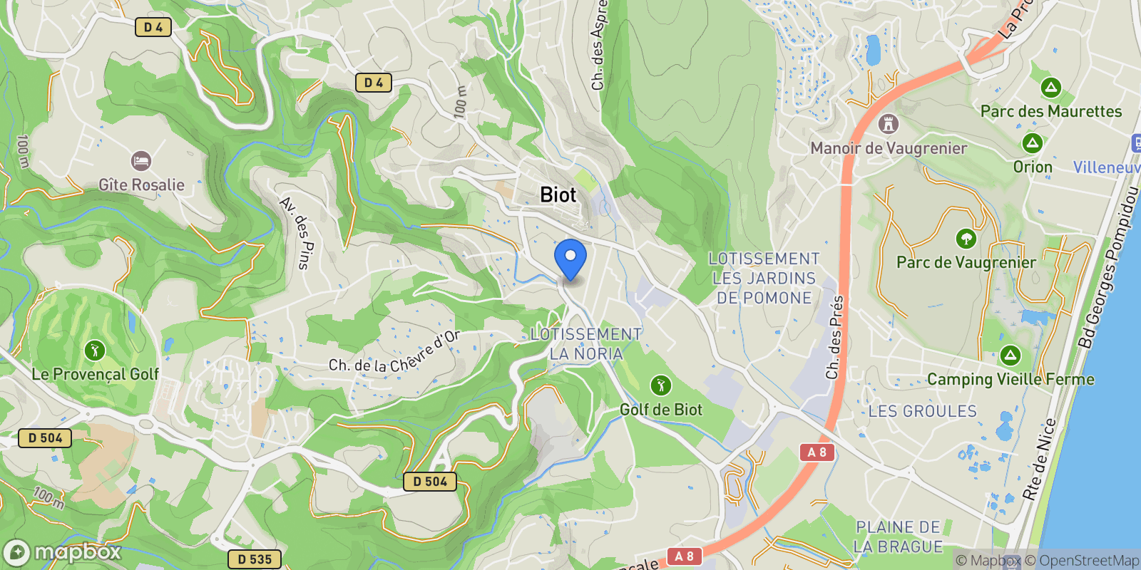 Map showing Biot, Provence-Alpes-Côte d'Azur, France.