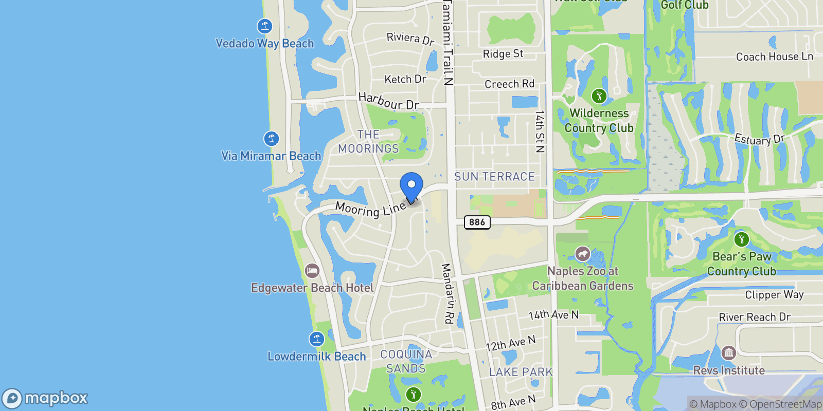 Map showing 670 Mooring Line DR, Naples, FL, 34102, USA, Naples, Florida, United States.