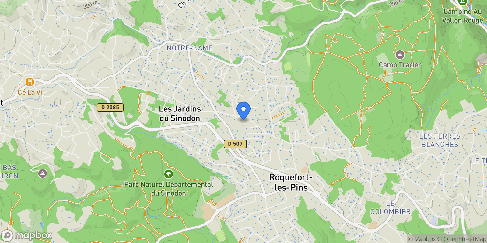 Map showing Roquefort-les-Pins, Provence-Alpes-Côte d'Azur, France.
