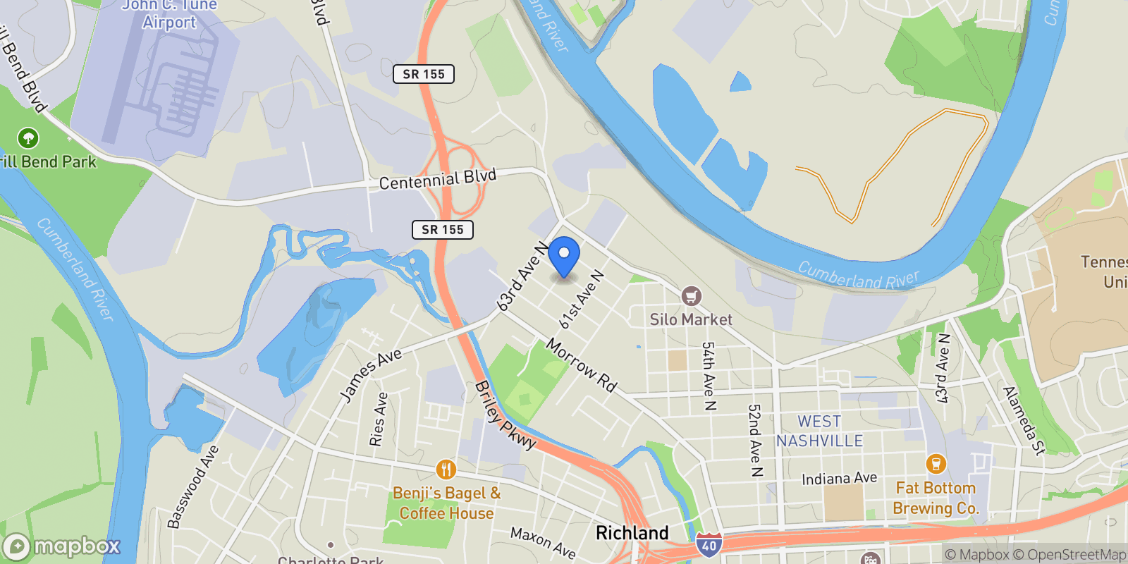 Map showing 6117 California Ave B, Nashville, Tennessee, United States.