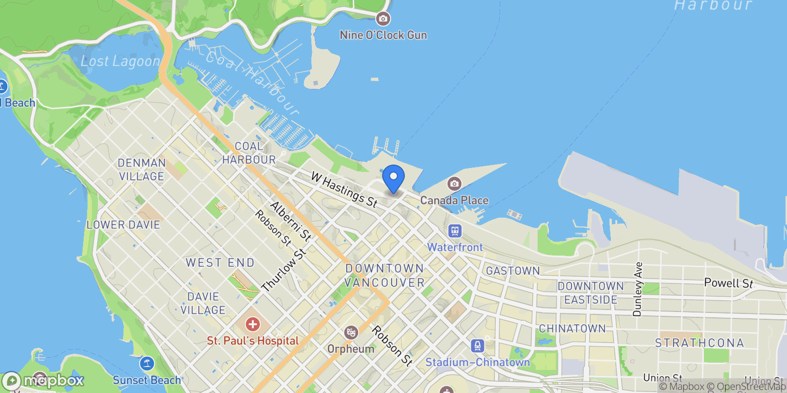 Map showing 1011 Cordova Street W  4602, Vancouver, BC V6C 0B2, Vancouver, British Columbia, Canada.