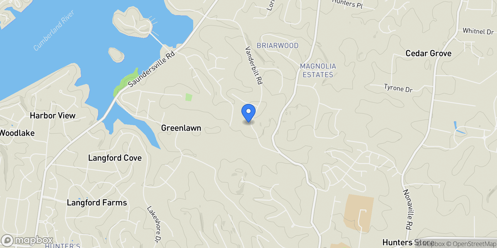 Map showing 337 Vanderbilt Rd, Mt. Juliet, Tennessee, United States.