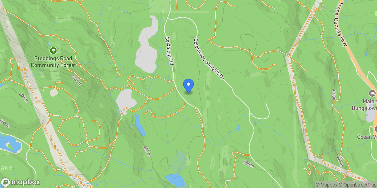 Map showing 319 Stebbings Rd, Shawnigan Lake, BC V8H 2J1, Shawnigan Lake, British Columbia, Canada.