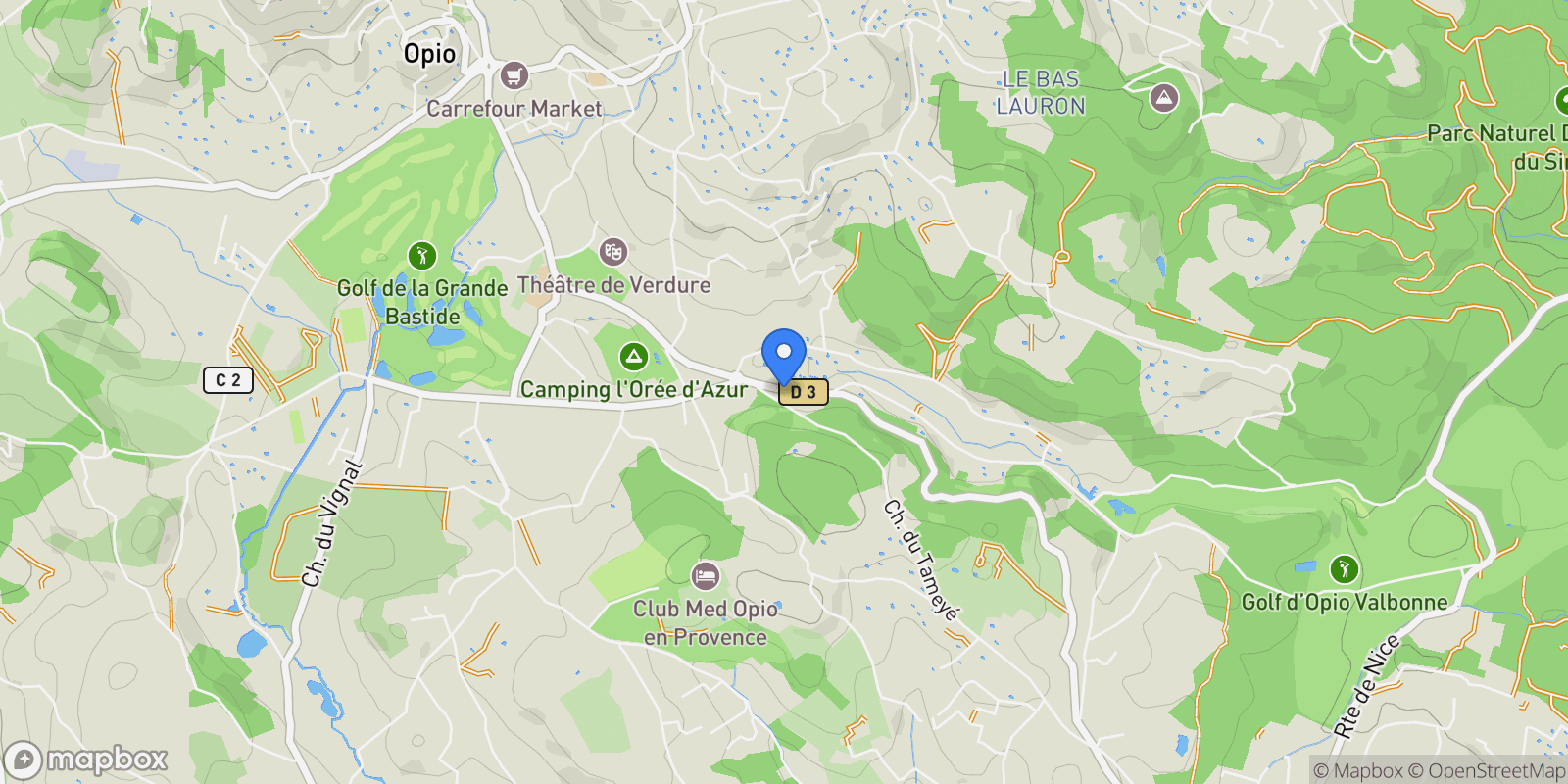 Map showing Opio, Provence-Alpes-Côte d'Azur, France.