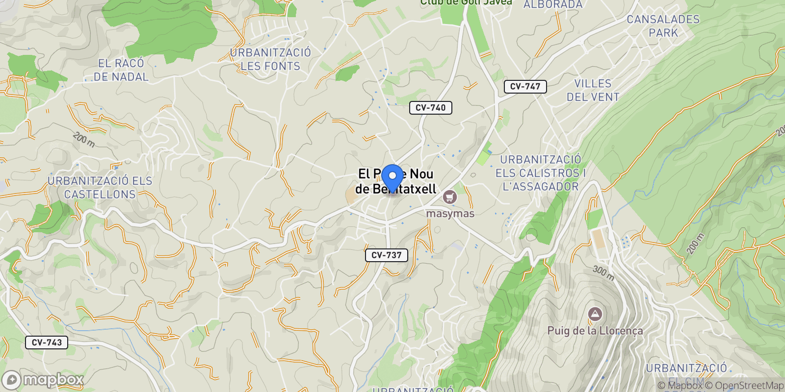Map showing 03726 Benitachell, Alicante, Spain, el Poble Nou de Benitatxell / Benitachell, Valencian Community, Spain.