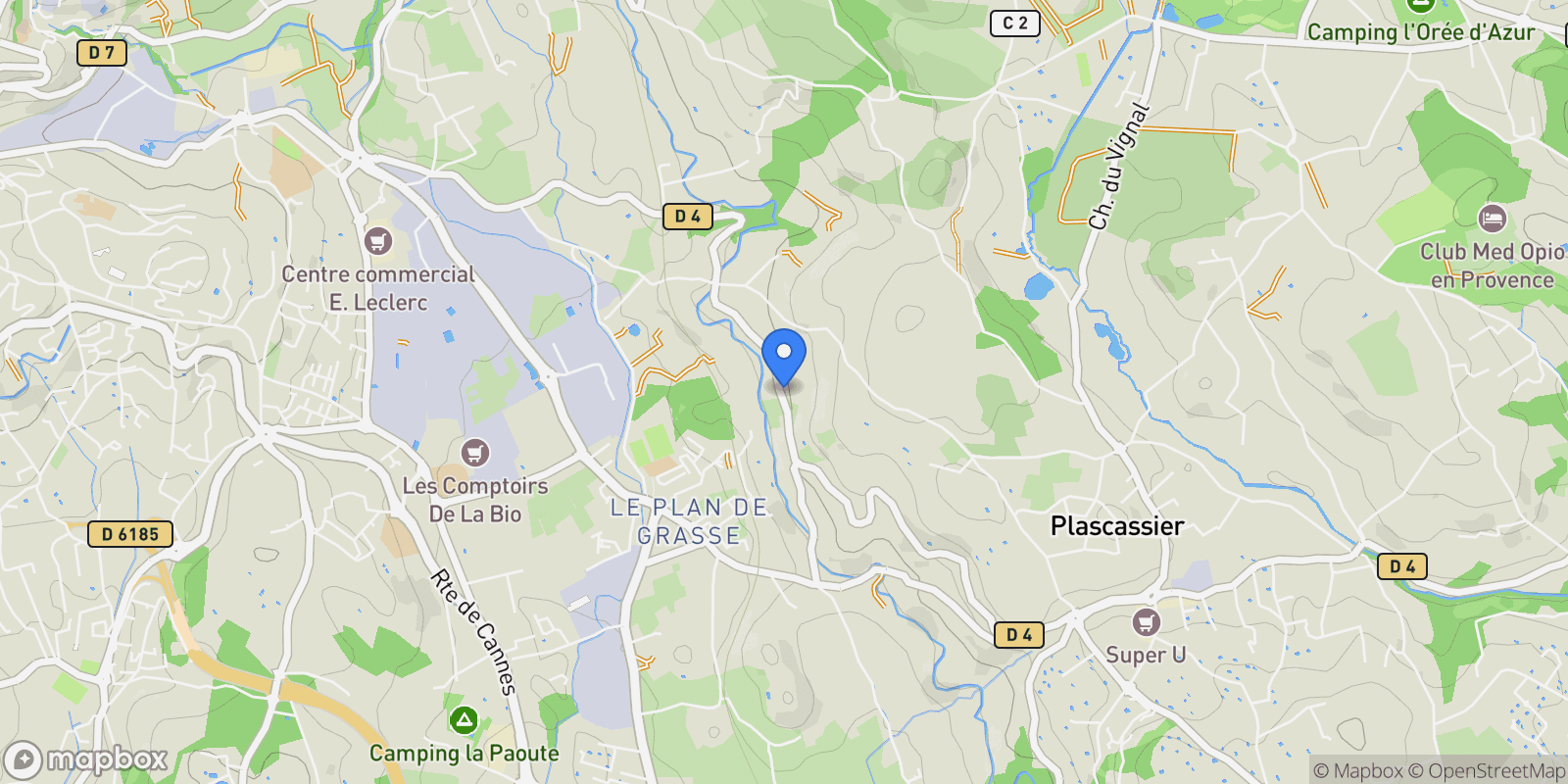 Map showing Grasse, Provence-Alpes-Côte d'Azur, France.