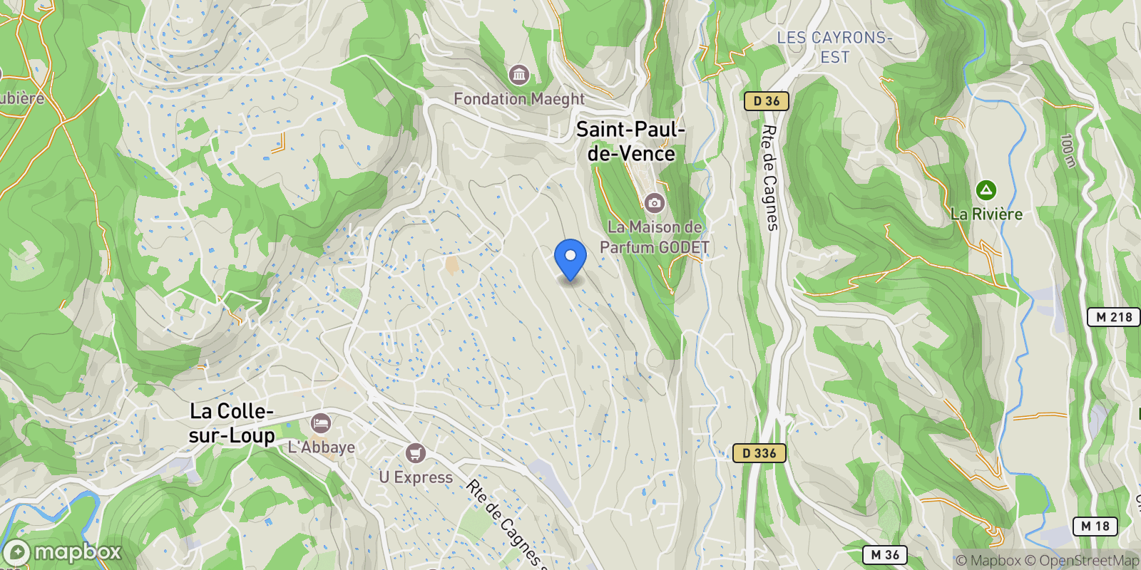 Map showing Saint Paul de Vence, Provence-Alpes-Côte d'Azur, France.
