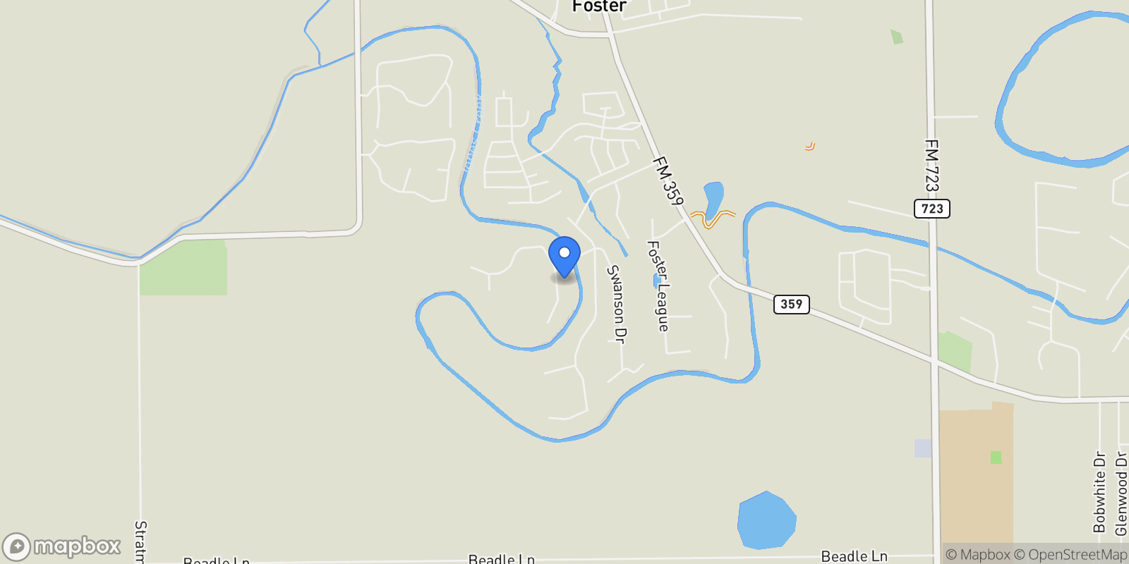 Map showing 7310 Foster Island Drive, Richmond, Texas, United States.