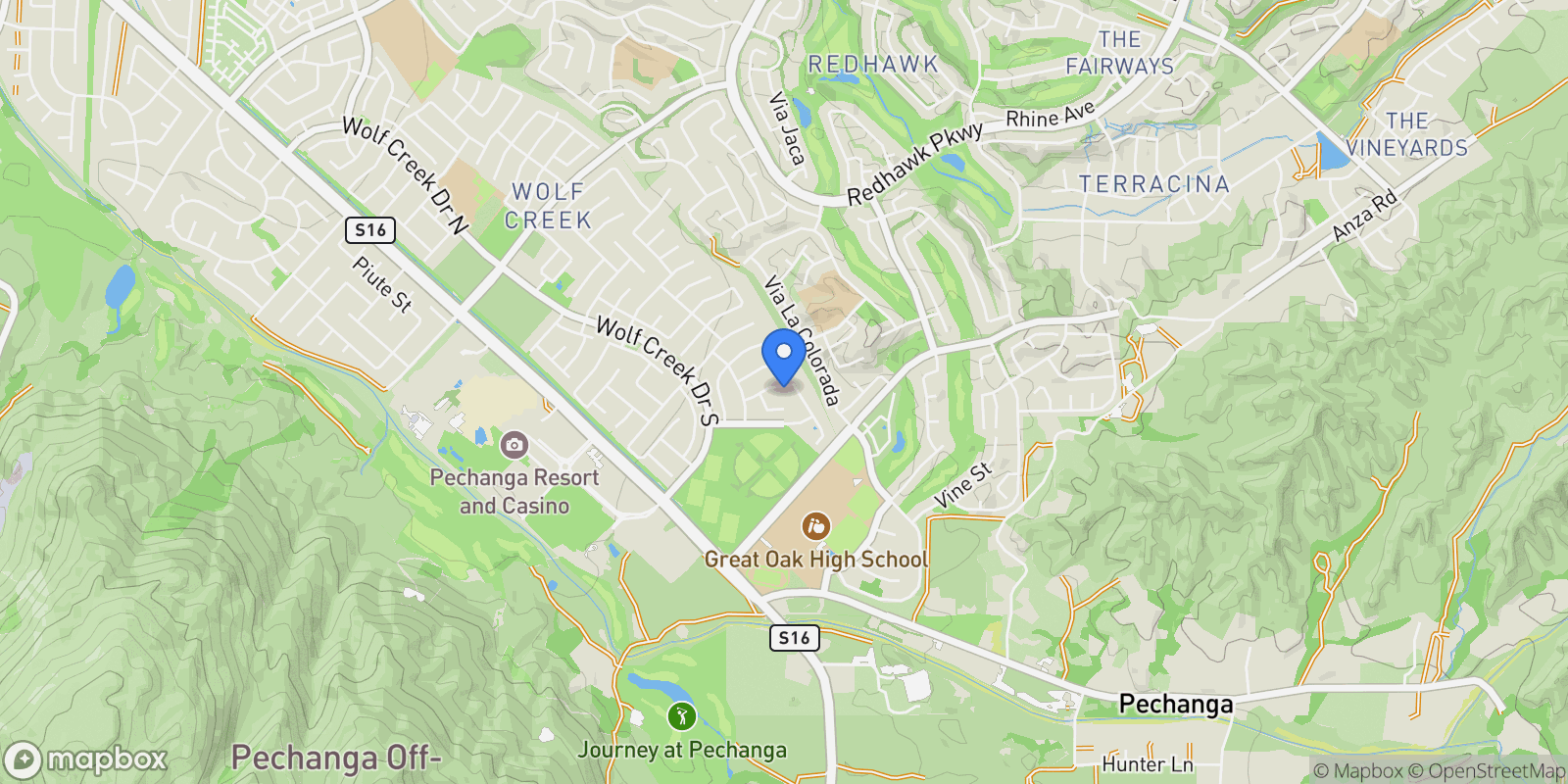 Map showing 32437 Yosemite, Temecula, California, United States.