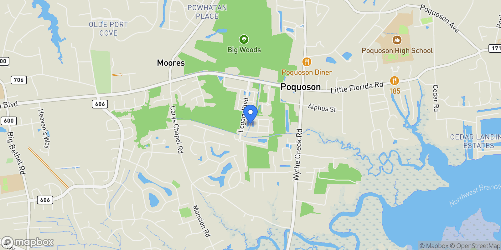 Map showing 301 Crab Pot Catch, Poquoson, Virginia, United States.