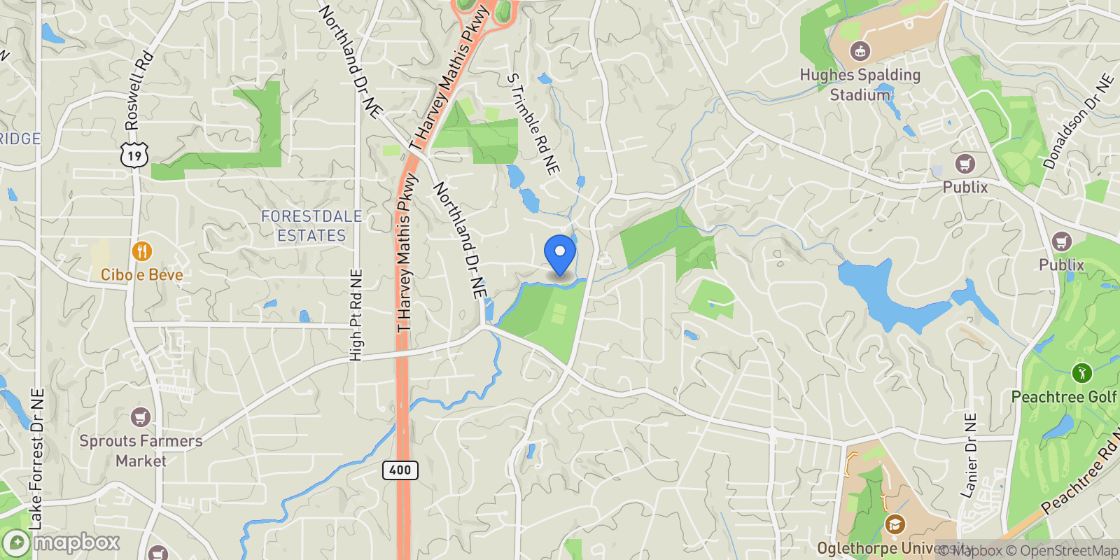 Map showing 965 Landmark Drive, Atlanta, GA 30342, Atlanta, Georgia, United States.