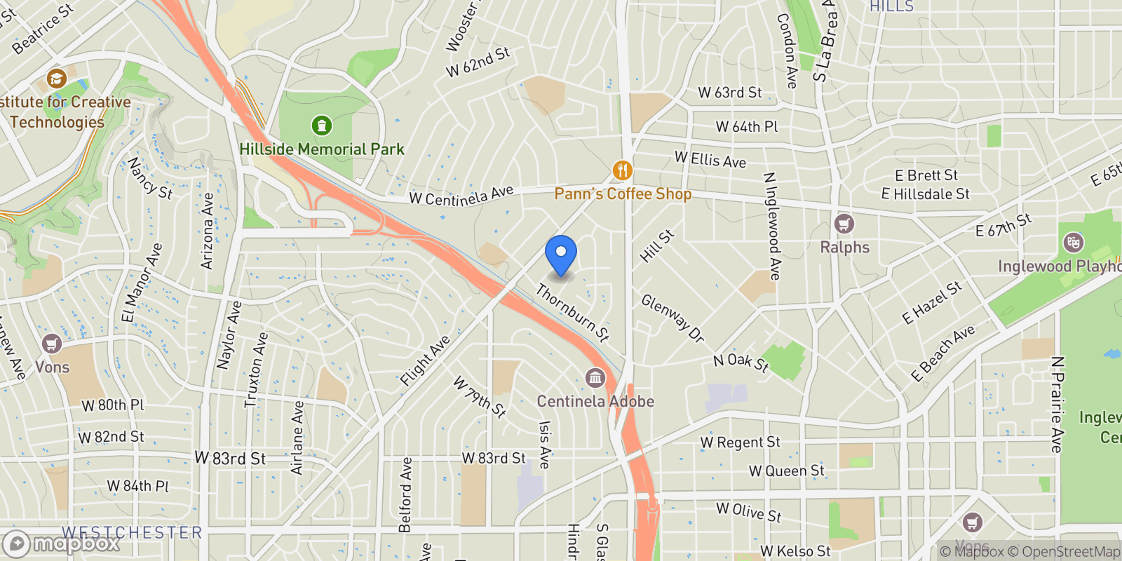 Map showing 7137 Ramsgate Avenue , Los Angeles, CA 90045, Los Angeles, California, United States.