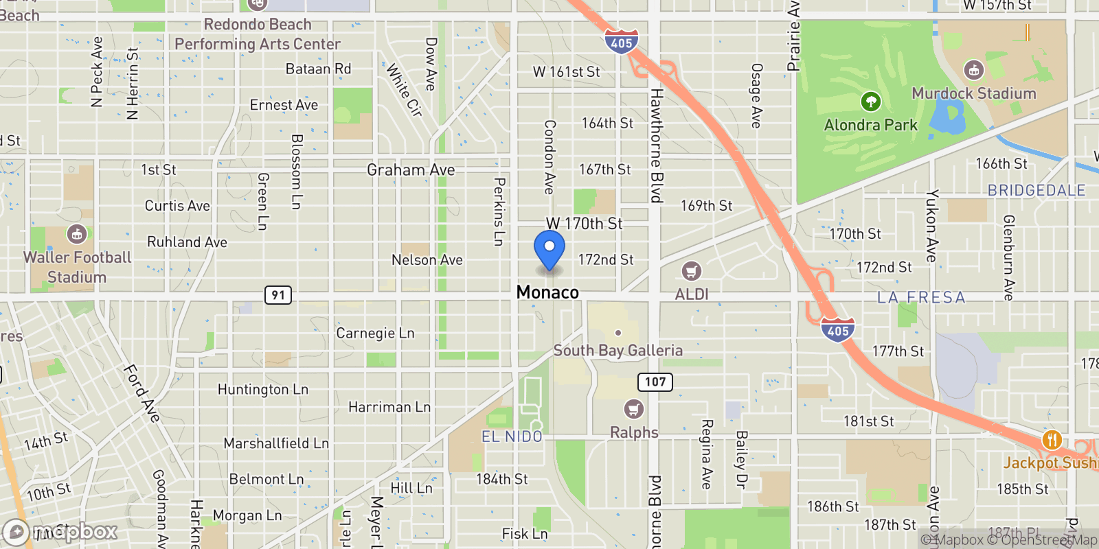Map showing 17234 Condon Avenue , Lawndale, CA 90260, Lawndale, California, United States.