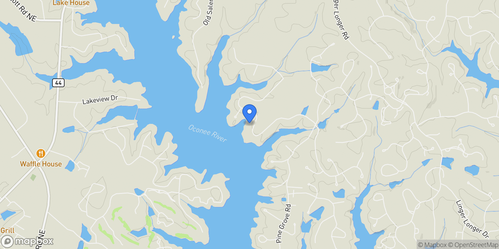 Map showing 1320 Dogwood Drive, Greensboro, GA 30642, Greensboro, Georgia, United States.