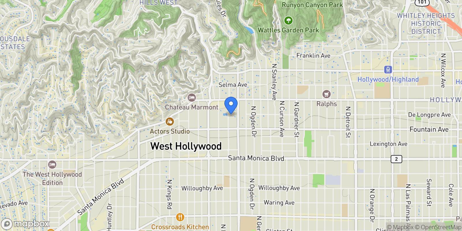 Map showing 1400 N Hayworth Avenue #28 , West Hollywood, CA 90046, Los Angeles, California, United States.