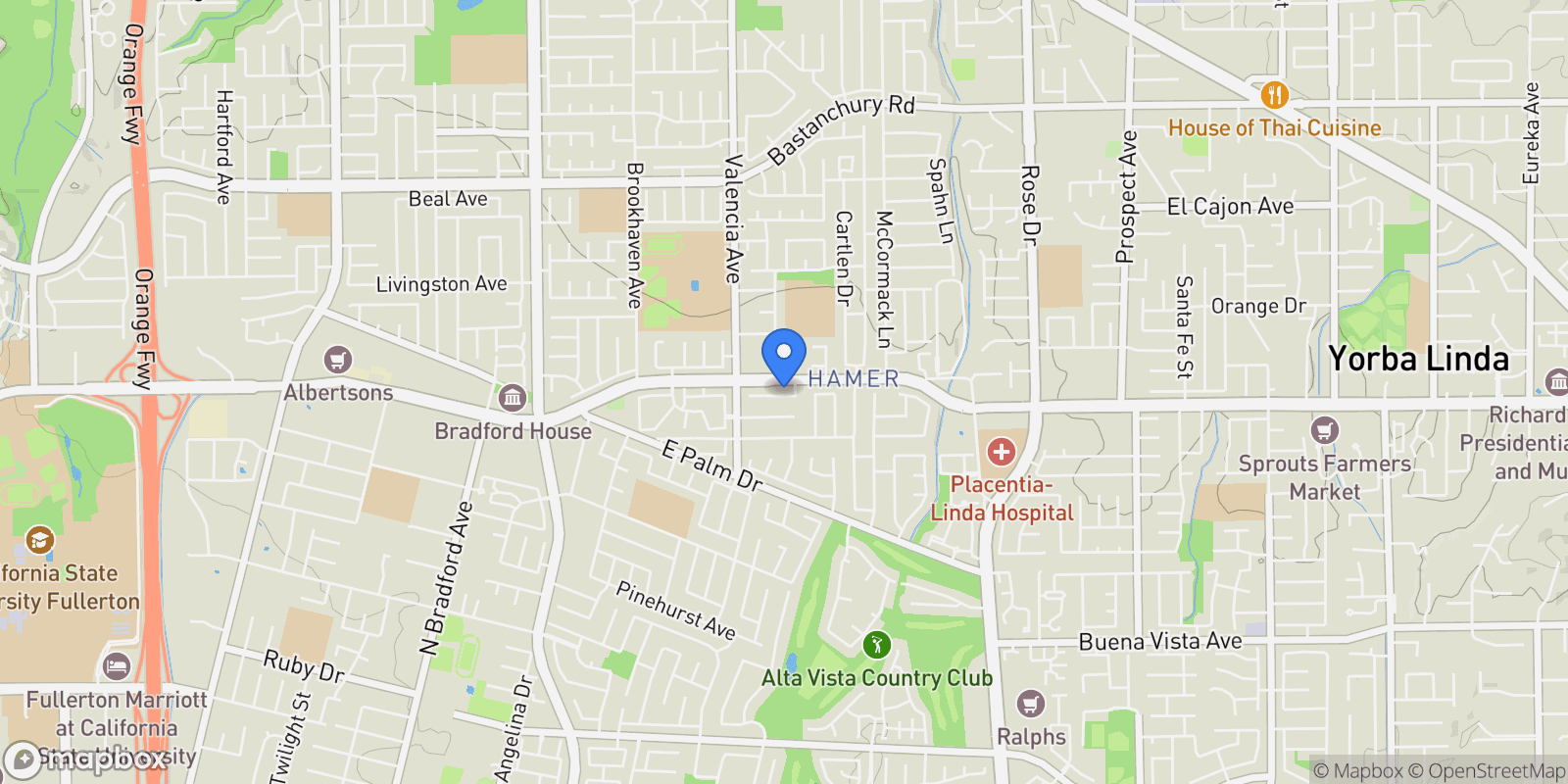Map showing 649 Heather, Placentia, California, United States.