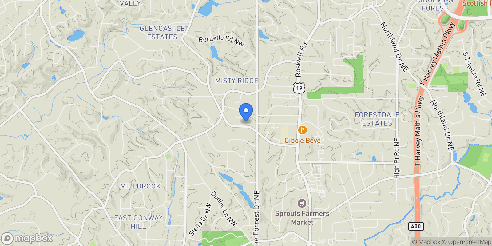 Map showing 4961 Long Island Drive NW, Sandy Springs, GA 30327, Atlanta, Georgia, United States.