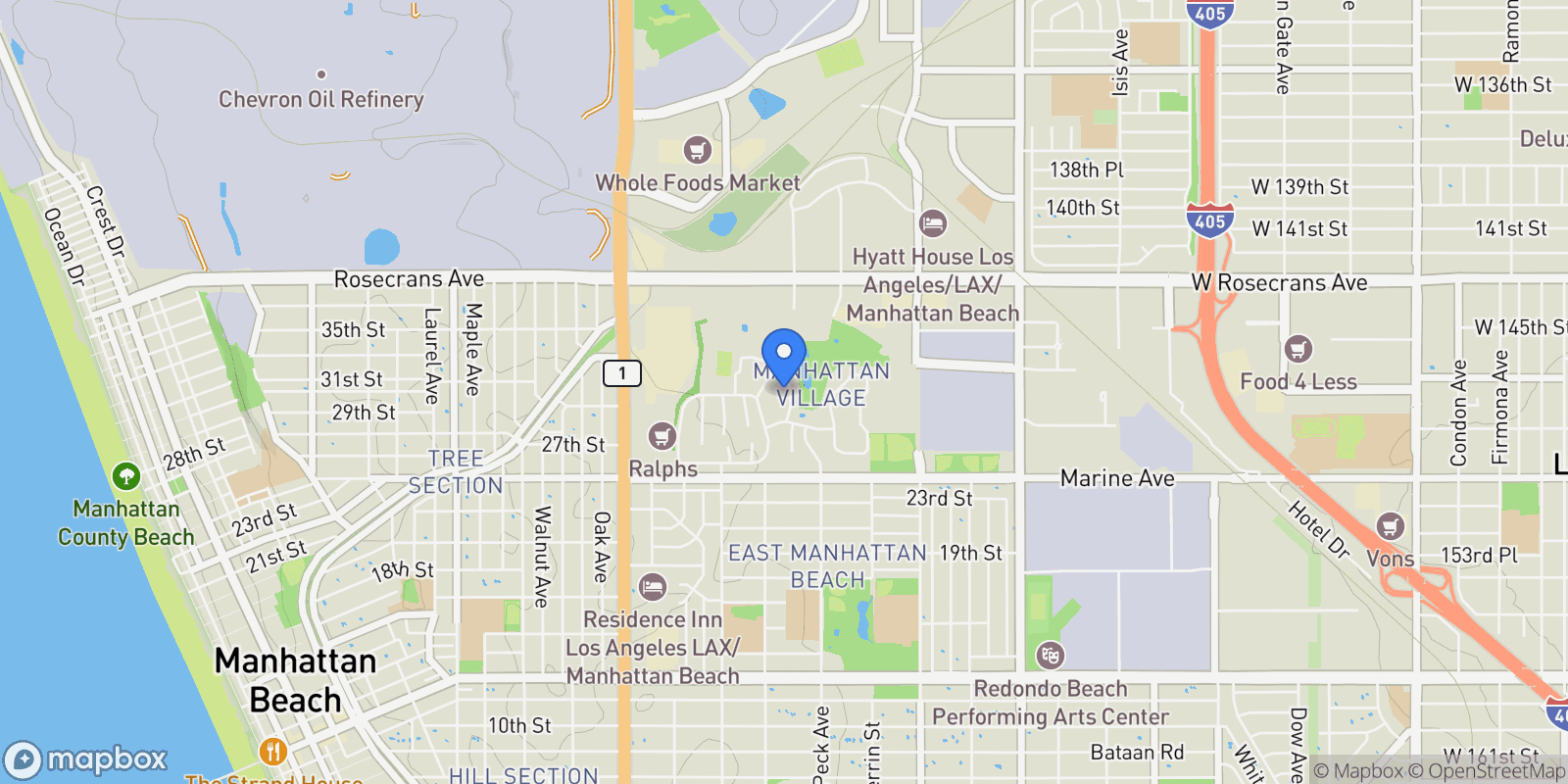 Map showing 23 Fairway Drive , Manhattan Beach, CA 90266, Manhattan Beach, California, United States.