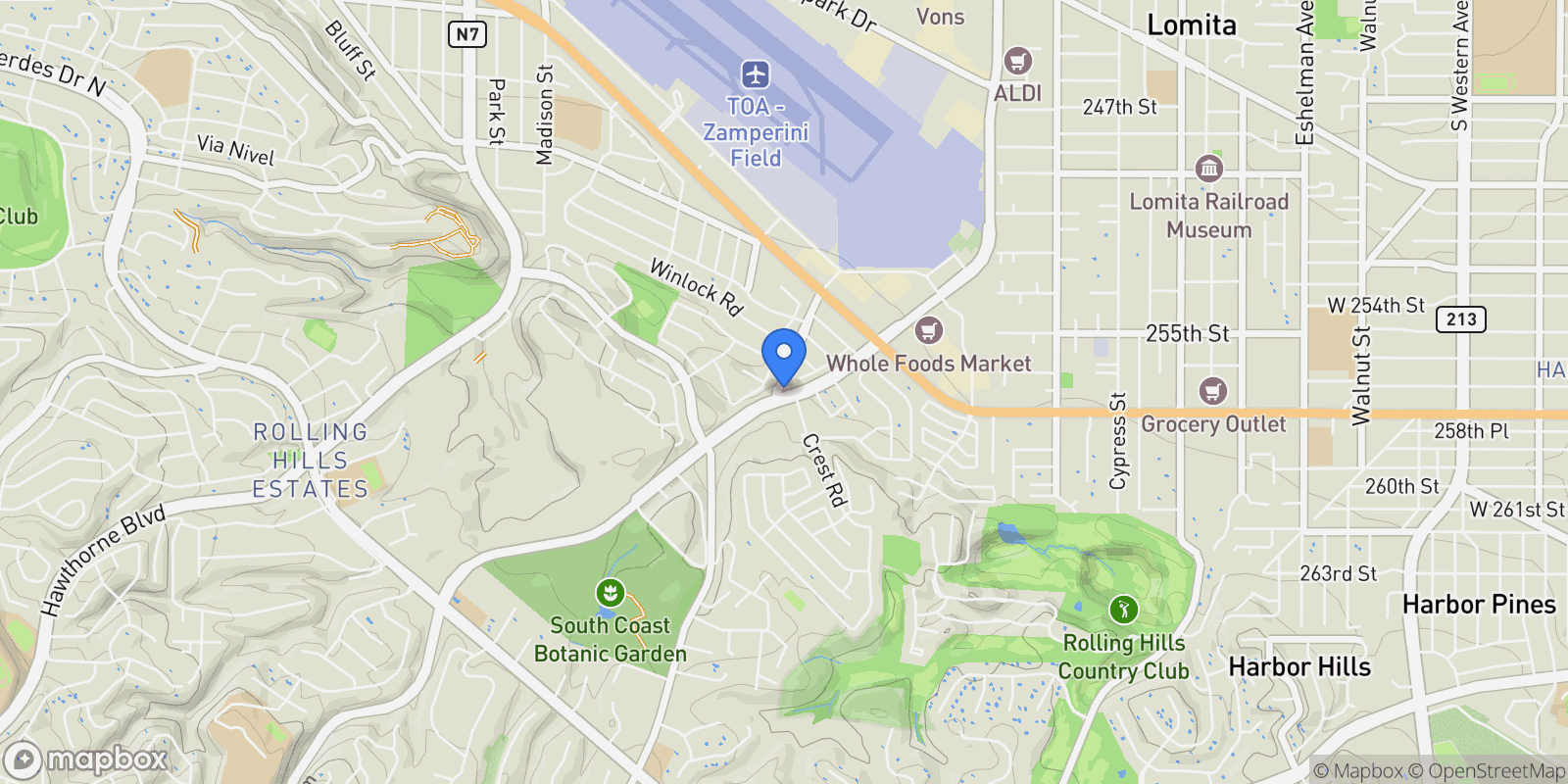 Map showing 25628 Rolling Hills Way , Torrance, CA 90505, Torrance, California, United States.