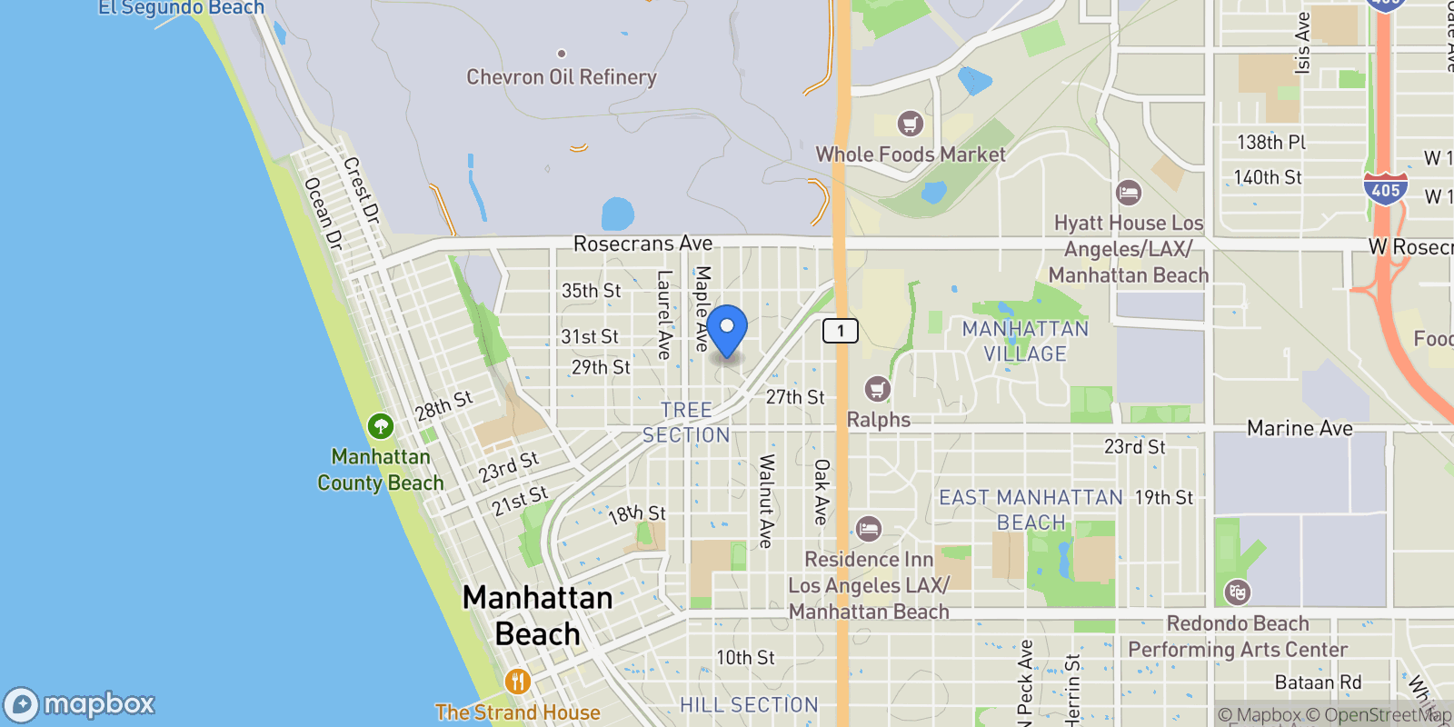 Map showing 2904 Palm Avenue , Manhattan Beach, CA 90266, Manhattan Beach, California, United States.