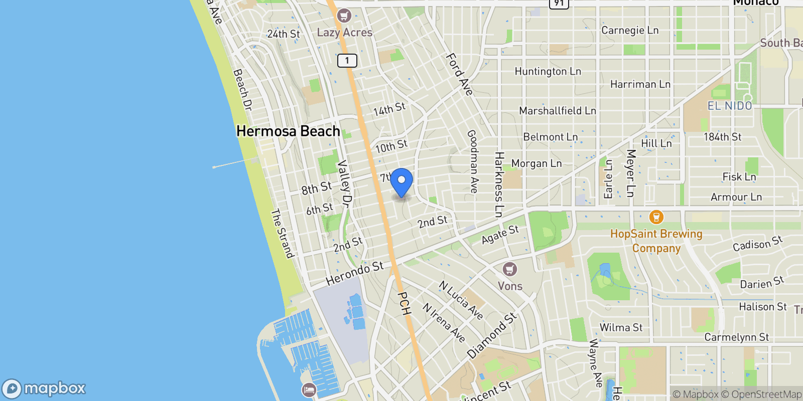 Map showing 944 5th Street , Hermosa Beach, CA 90254, Hermosa Beach, California, United States.