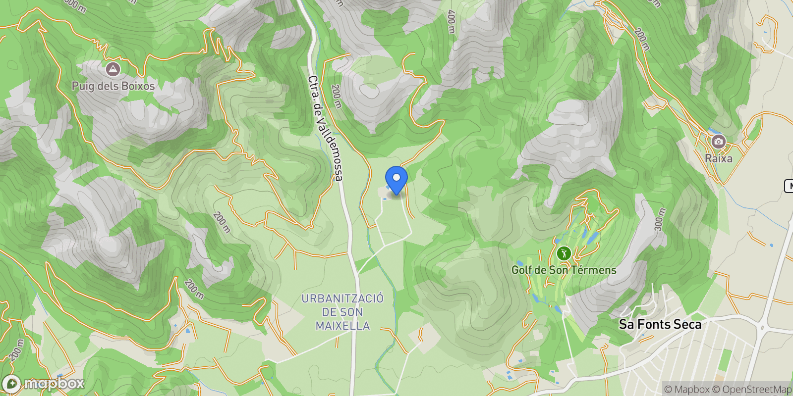Map showing Valldemossa, Balearic Islands, Spain.