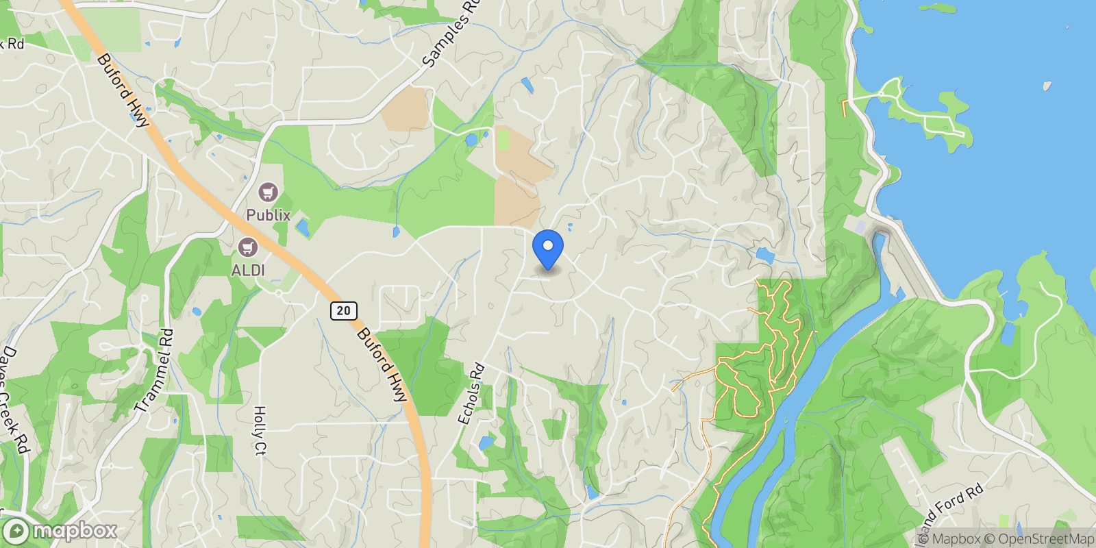 Map showing 2755 RUSTIC LAKE Terrace, Cumming, Georgia, United States.