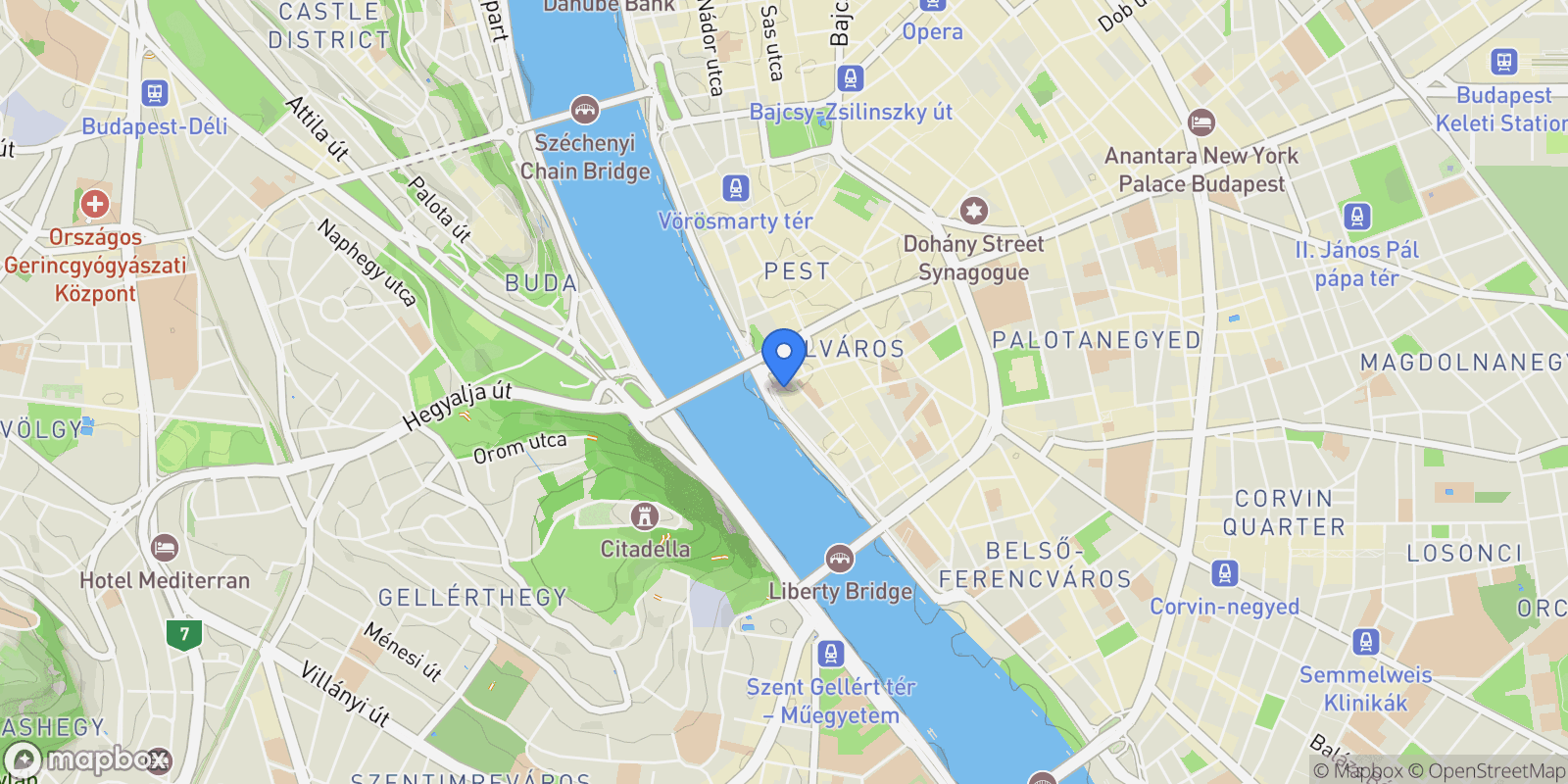 Map showing Budapest, Belgrád rkp. 26, 1056 Hungary, Budapest, Budapest, Hungary.