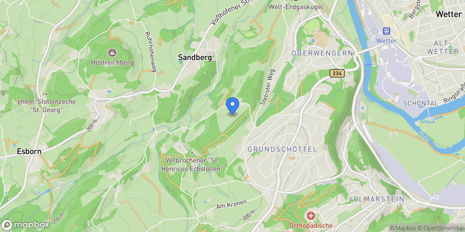 Map showing Wetter, North Rhine-Westphalia, Germany.