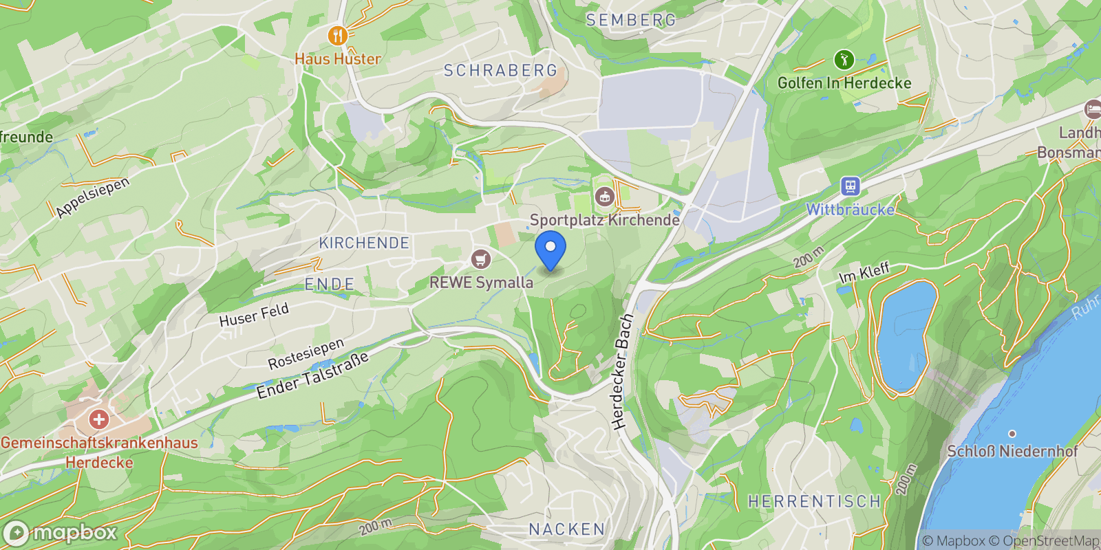 Map showing Herdecke, North Rhine-Westphalia, Germany.