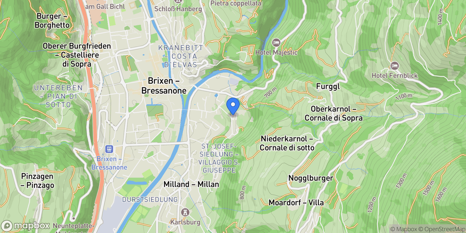 Map showing Via Castellano, 135, Brixen, Trentino-South Tyrol, Italy.