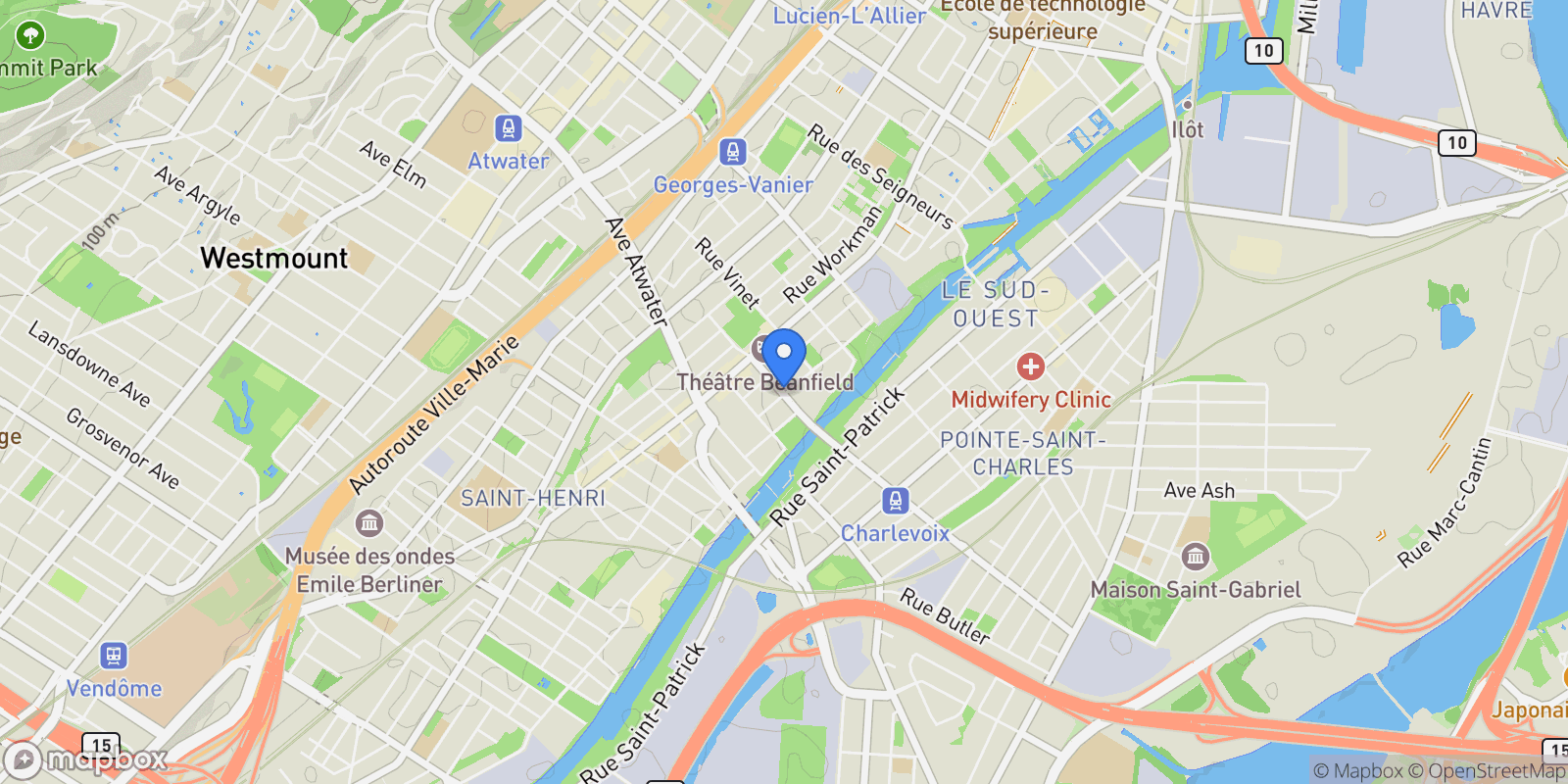 Map showing 205 Rue Charlevoix, Apt. 204, LeSudOuest, QC H3J2W9, Montréal, Quebec, Canada.
