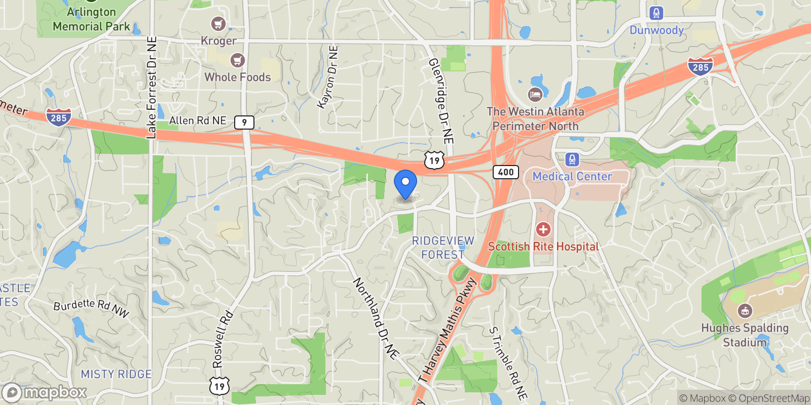 Map showing 538 Sarabrook Place, Atlanta, GA 30342, Atlanta, Georgia, United States.