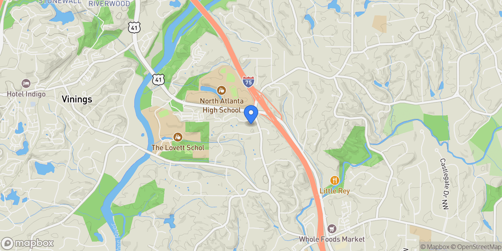 Map showing 2079 Old Settlement Road NW, Atlanta, GA 30327, Atlanta, Georgia, United States.