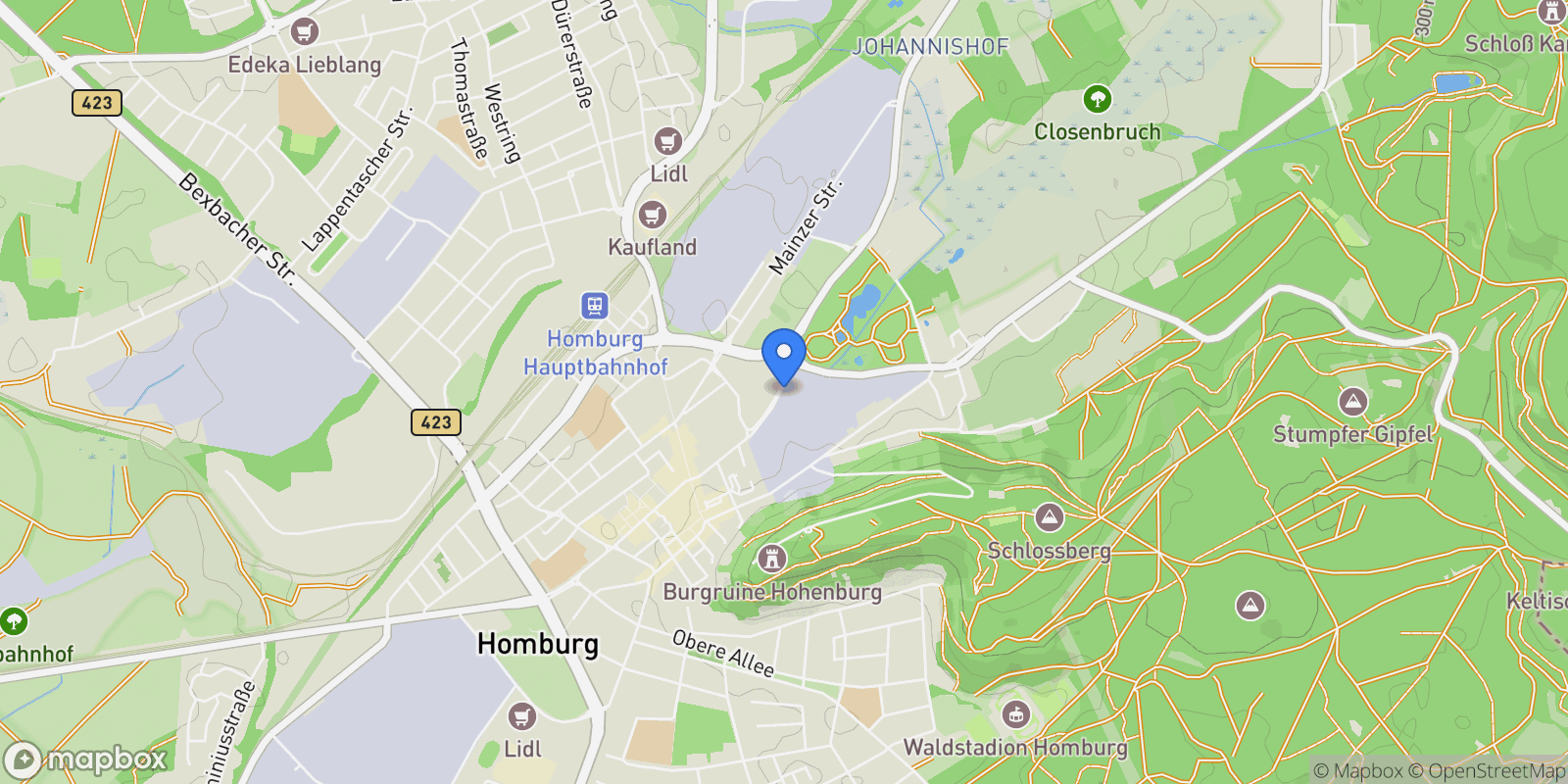 Map showing Homburg, Saarland, Germany.