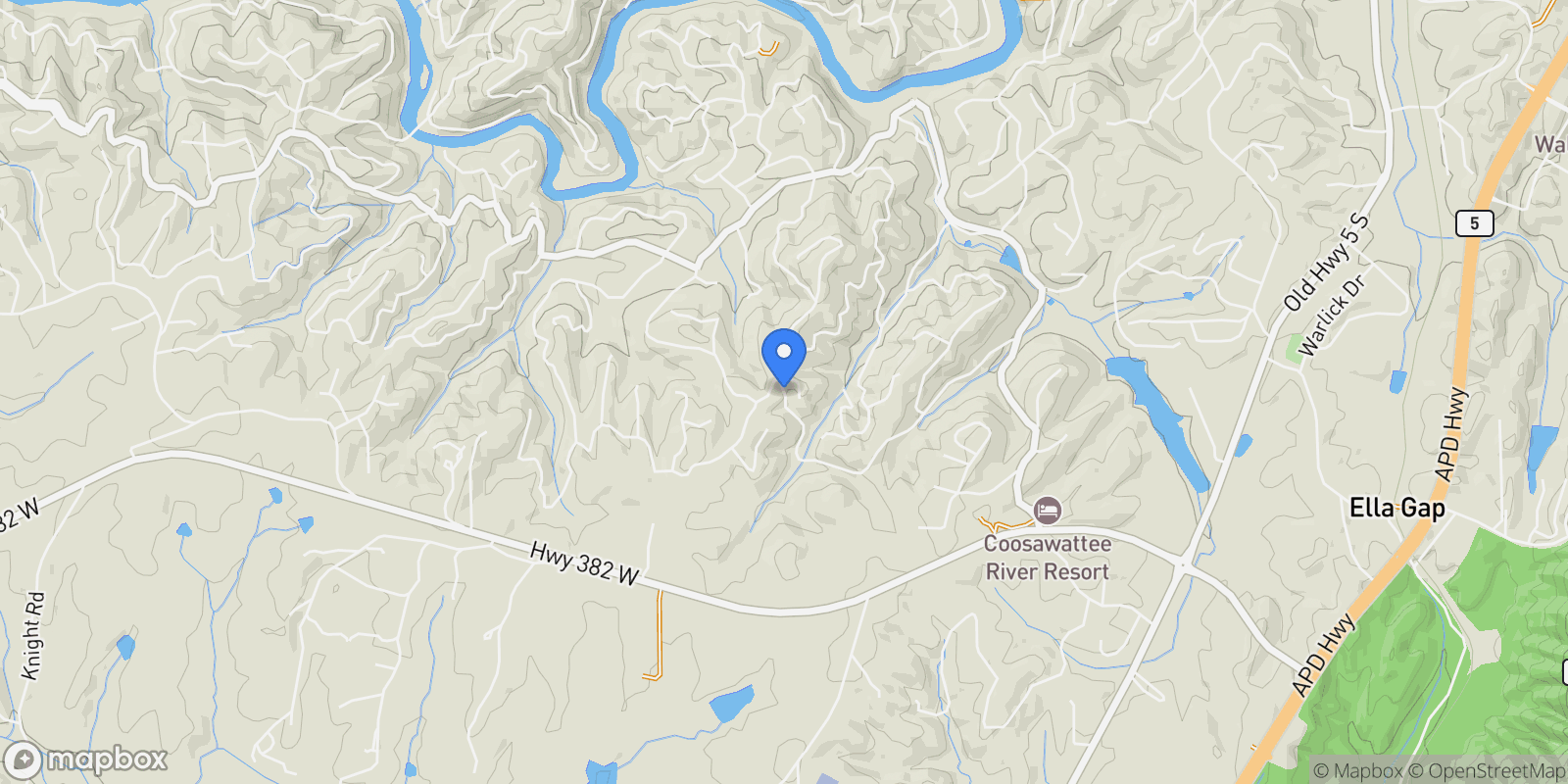 Map showing 0 WATER OAK Drive, Ellijay, Georgia, United States.