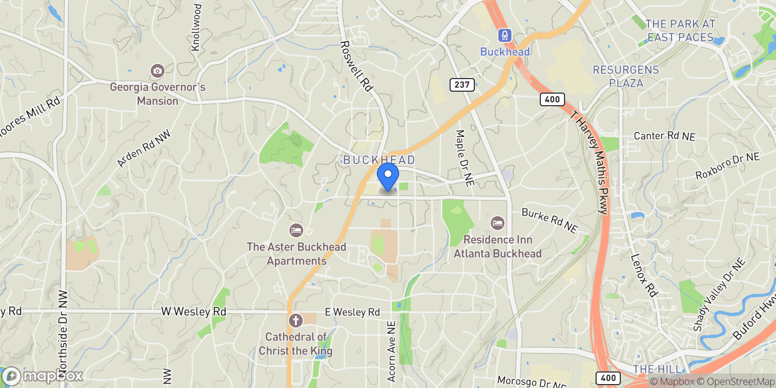 Map showing 250 Pharr Road NE No. 1618, Atlanta, GA 30305, Atlanta, Georgia, United States.